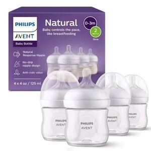 Phillip Avent Philips Natural Baby Bottles with Natural Response
Set of 5-  4oz